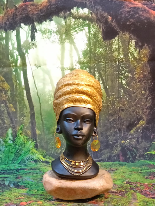 BUSTO AFRICANO  REPRESENTACION 22 CM