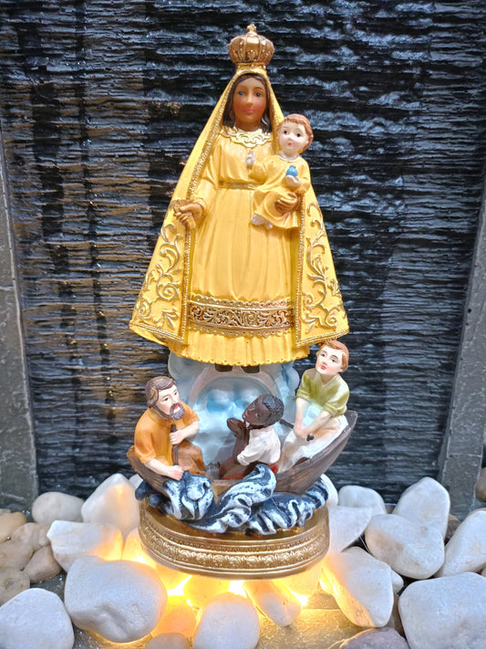 ESTATUA CARIDAD DEL COBRE AMARILLA 13 CM